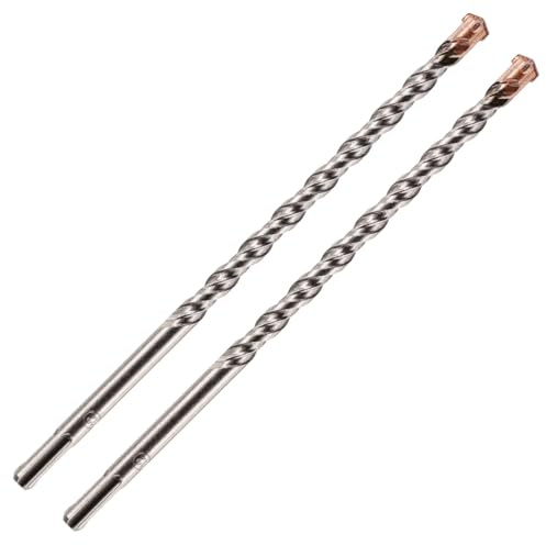 Rennie Tool 2pc 10mm x 260mm Long SDS High Performance Hammer Drill Bit | Cross Tipped Masonry Drill Bit For Brick, Concrete, Stone, Granite. Professional Tungsten Carbide Tipped 10mm SDS Drill Bit