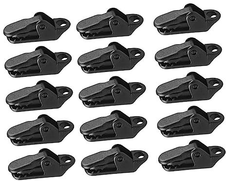 VANZACK Outdoor-zeltklemme 15-teiliges Zeltplanen-Clip Campingzelt-befestigungsclip Wetterfester Kunststoff für Outdoor-aktivitäten