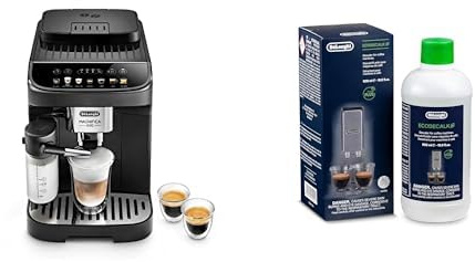 De'Longhi Magnifica Evo ECAM 292.81.B Kaffeevollautomat mit Milchsystem, 7 Direktwahltasten für Cappuccino, Espresso und weitere Kaffeespezialitäten, 2-Tassen-Funktion, Schwarz mit DLSC 500 Entkalker