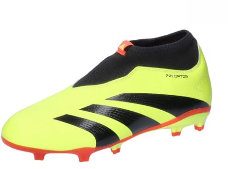 adidas Kids' Chaussure sans lacets Predator 24 League Terrain souple, Team Solar Yellow 2 / Core Black/Solar Red, 38 2/3