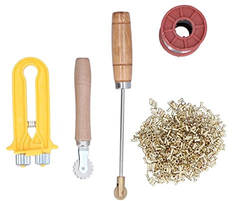 Tomotato Imkerei-Starter-Werkzeugset, Bienenzucht Zubehör Werkzeug Bienenstock Drahtspanner mit Kupferösen, Eisendrähte für die Imkerei