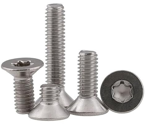 NITVIA 10/50 Stück M3 M4 M5 M6 304 Edelstahl Sechs Lobe Torx Flachsenkkopf mit Pin Tamper Proof Anti-Diebstahl-Sicherheitsschraube Bolzen(Color:20mm,Size:50pcs M3)