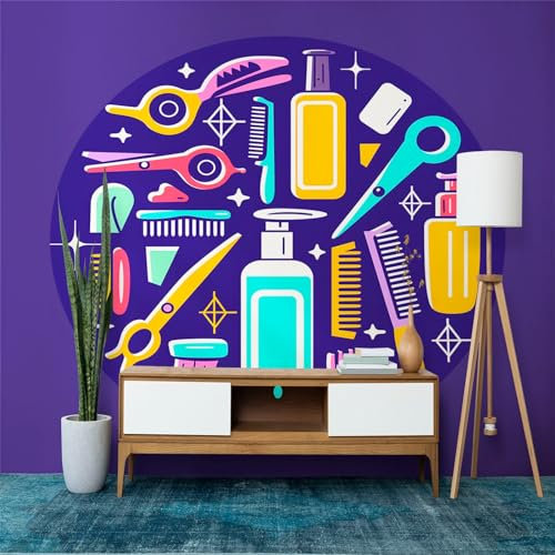 Murale da Parete 3D Spazzola a pettine a forbice Carta da Parati Fotografica, Marrone Murale da Parete in Poster Decorativo Design Moderno 300 x 210 cm (WxH) per Soggiorno Cameretta