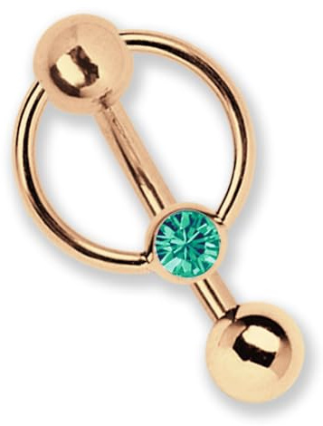 Modern Nature Piercing-Schmuck Intimpiercing oder Bauchpiercing Banane Rose Gold beschichtet in 1,6 mm Stärke mit 5 mm Lochkugel und BCR