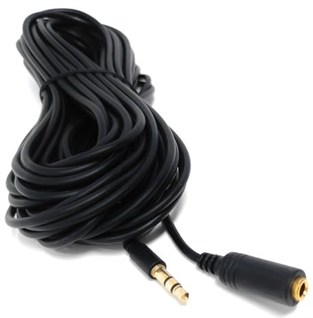 DRUT 10m 3.5mm Auxiliary Audio Extension Cable, Male to Female, for Headphones, Smartphones, Music Instruments, PCs, Black, 33ft