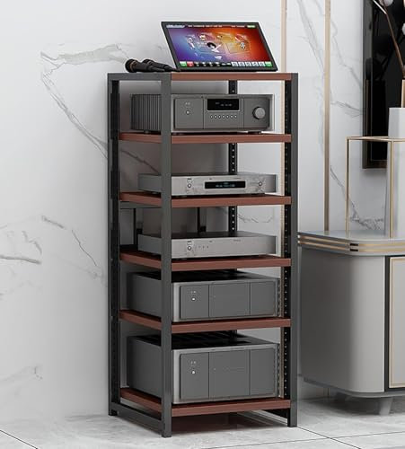 4/5/6-Stöckiger AV-Medienständer, Eck-TV-Ständer, Rack-Audio-Tower Mit Verstellbaren Regalen, Eck-Entertainment-Center Eckregal Stehend Für Tv, Organisation Von Av-Komponenten C,6-Tier