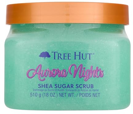 Tree Hut Aurora Nights Shea Sugar Scrub, Exfoliating Body Care, Body Scrub, Sugar Scrub, Dry Skin, Unisex, Shea Butter, Hydrating, 18 fl oz