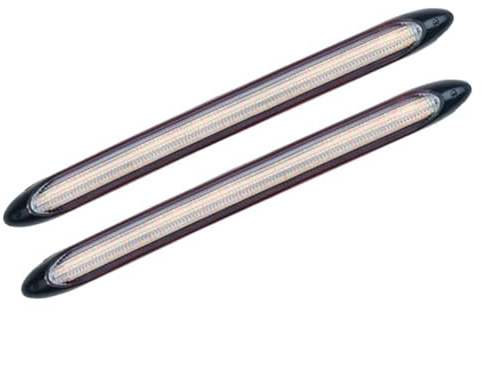 VEYACGOS Bremsleuchte 2 stücke 12V Streifen Starten Tagfahrlicht for Auto Scheinwerfer Fließende Drehen Gelb Fahren Tag Lichter(15.5cm,White yellow)