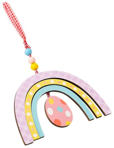 Alipis Ostern-Regenbogen-hängen Neon Abziehbilder Hängend Aufkleber Boho Ostern Baumschmuck Girlande Osteranhänger Heim Gefälscht Party Ästhetisch Wand Reben Kunst Anlage Holz