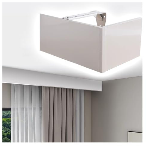 Verdunkelungsvorhang Volant Box Vorhang-Paneelkasten zur Wandmontage, robuster Aluminium-Vorhangschienenkasten, Gesimsbretter ohne Schienen, Fenstergesims-Volantkasten für Vorhänge, Rollos, Jalousien(