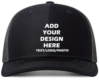 ROHBVMN Basecap personalisiert für Herren & Damen mit Foto/Logo/Text | Verstellbare Trucker Cap | Mesh Cap selbst gestalten | Baseball Cap Männer Frauen | Snapback Schildkappe Schwarz