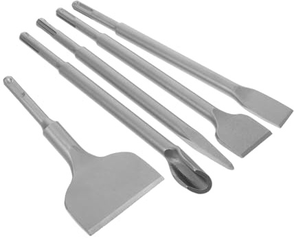 Abaodam Set di Scalpelli in Acciaio al Cromo 5 Pezzi per Muratura Resistente All’usura per Pietra e Mattone per Ristrutturazioni Domestiche e Cantieri