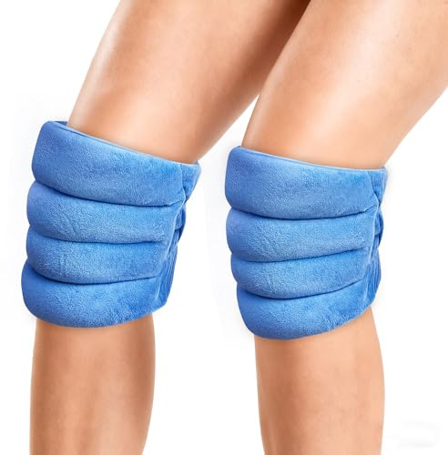 NEWGO Microwave Heating Pad for Knee Pain Relief, Microwavable Heated Knee Wrap Moist Heat Therapy for Tennis Elbow Treatment, Men and Women (1 Pair)