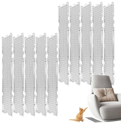 Yonuaret Alfombrilla Repelente para Gatos,10 Unidades Alfombrilla Antiarañazos para Muebles de Interior | Protección Antigatos para Jardín Muebles Coche Sofá Cama Pared