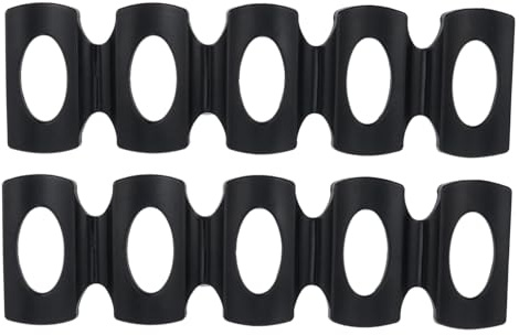 TOBBOMEY 2pcs Silicone Fridge Storage Rack and Can Beer Holder Black Beverage Storage Shelf Non-slip Tin Can Mat for Refrigerator Organization