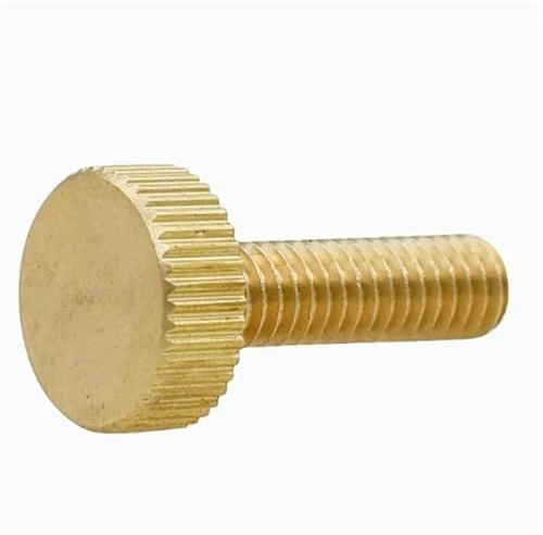 2-5 Stück M3 M4 M5 M6 Rändelschrauben aus Messing mit flachem Kopf, handfest anziehen(M5x25 2pcs)