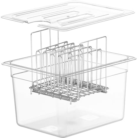 Sous Vide Container 12 L, Sous Vide Container with Lid and Rack for Sous Vide Stick Cooker, Multifunctional Transparent Container Suitable for Fish Meat and Vegetables