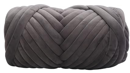 de lana grueso, hecho a mano, voluminoso, de 1 kg de grosor, para tejer cobijas, ganchillo, algodón suave para cojín de peluche de mascotas (43 metros)