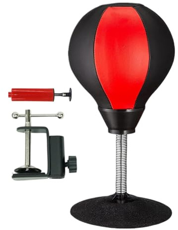 Herramienta de Pelota de Facilidad Suave, Saco de Boxeo de Escritorio con Base de, Material de PU Robusto con función de Rebote Suave, Juguete para Quitar el estrés en la Oficina y el hogar, d