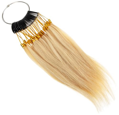 NUOBESTY Présentoir de Coloration Capillaire Extensions de Cheveux Naturelles en Cheveux Humains Facile à Stocker Beige, Kit de Test Adapté pour Salon et Barbier