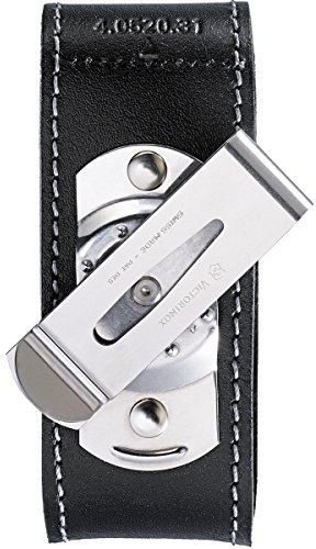 Victorinox FUNDA Piel Negra, Clip ROTATIVO