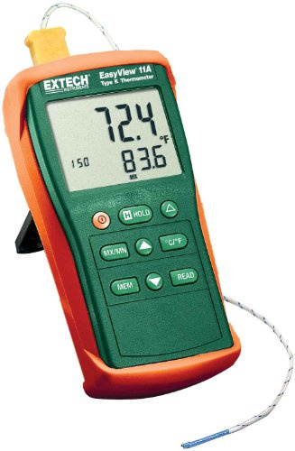 Extech EA11A EasyView Termometro Doppio Ingresso Tipo K | Due termocoppie Tipo K, max/min/hold, LCD retroill., -200 a 1360°C, HVAC/alimenti/laboratorio
