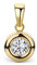 MIORE Pendant for Necklace in Solid Yellow Gold 9ct 375 with a Solitaire Brilliant Zirconia, Big Loop to Fit any Pendant, Handmade, Jewellery gift box included