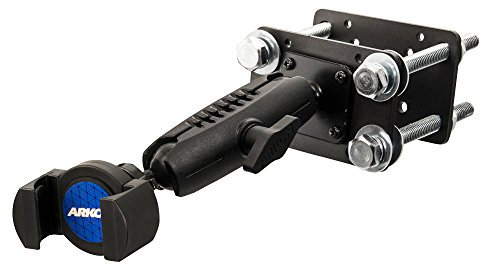 ARKON Mounts RoadVise Forklift Front Guard Phone Mount | Holds Phones 4 Wide | Fits Forklift Pillars and Front Guards | Adjustable 3.75 Shaft | Phone Holder fits iPhone, Samsung, and More