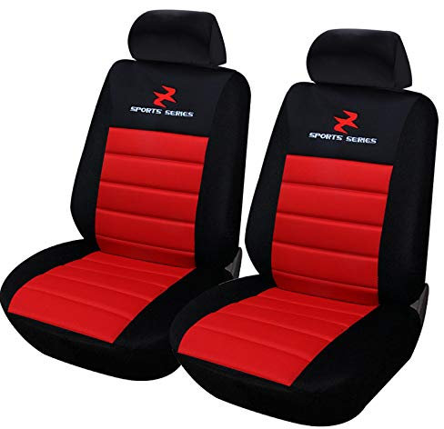 eSituro 2 Housses de siège pour Voiture Universelle,Couvre siège en Polyester Noir Rouge