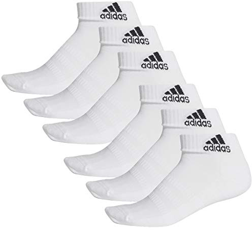 adidas Ankle/Quarter Socken Unisex Kurzsocke Knöchelsocke 6 Paar, Farbe:White, Socken & Strümpfe:43-45