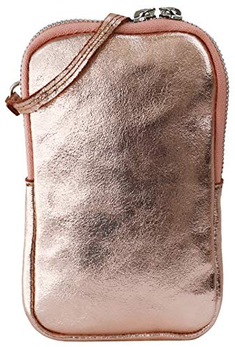 SH Leder Damen Echtleder Handytasche Umhängetasche Geldbörse Multifunktion Beutel Mini Bote Abnehmbar Verstellbar Schultergurt Handy bis 6,8 Zoll 11x18cm Jana G269
