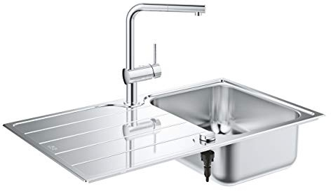 GROHE K500 Stainless Steel Kitchen Sink and Tap Bundle Stainless Steel 31573SD1