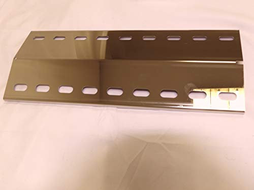 Hz1bbq de V4A Edelstahl Spiegel1 Premium 18 Hitzeschlitze 395mm x 150mm x 1,5mm *V2A* Edelstahl/Spiegel poliert/Brennerabdeckung u.a. Landmann, Mr. Gardener, Napoleon, Santos