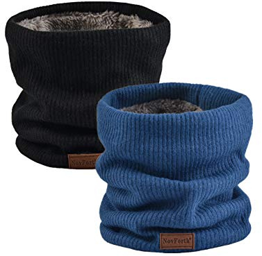 NovForth Bufanda Mujer Hombre Invierno Bufanda Tubular Unisex con Doble Cara de Punto y Forro Felpado Calentador de Cuello Engrosado y Elástico para Ciclismo Cold Weather