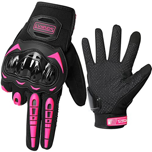 LVNRIDS Guantes de Moto, Pantalla Táctil en los Dedos Guantes de Carreras para Hombres y Mujeres para Motocross