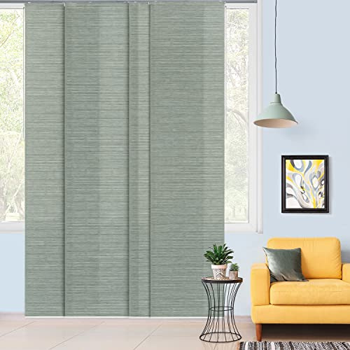 GoDear Design Adjustable Sliding Panel Track Blinds, Fits Windows, Patio Doors, Sliding Glass Doors, Closet Doors, Adjustable Track Width 45.8- 86, Trimmable Panel Height Up to 96, Blushing Hippo