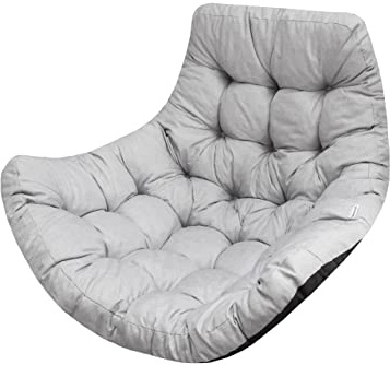 Bjird Hängesessel Kissen, Polster, Auflage für Polyrattan & Rattan Hängeschaukel, Sitzauflage für Hängekorb - Runde Sitzkissen - Rückenkissen für Hängesitz - Indoor & Outdoor - Asche Ökoleinen