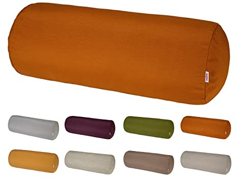 beties „Wunschton“ XL Nackenrollenbezug ca. 25x70 cm Nackenrolle in großer Sortiments- und Größenauswahl – EIN idealer Uni Begleiter (sanddorn-orange)