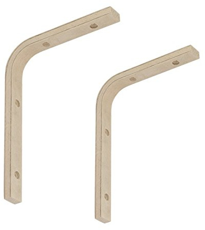 BRESKO Regalhalter Regalkonsole Regalsystem Wandkonsole Konsole Regalträger Regalwinkel Regalboden Winkelträger Wandhalter Holz Buche 2 Stück (150x200 mm)