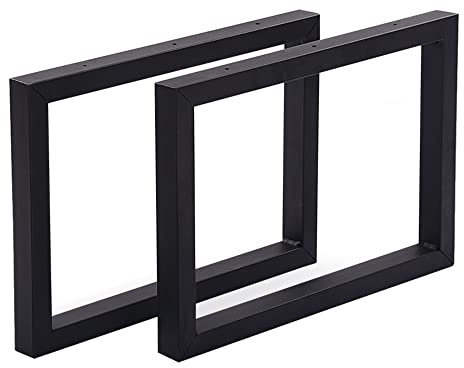 [en.casa] Tischbeine Lunderskov Möbelfüße Metall Schwarz 2 Stück Tischgestell für Sitzbank Couchtisch 2 x Tischfüße 35 x 50 cm Tischkufen Stahl