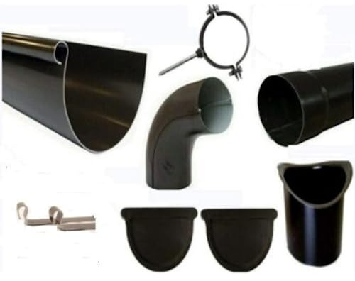 FT Metalli - Kit Grondaia Tonda - Accessori di Montaggio - Lamiera TDM - l'Installazione delle Grondaie e Assicura un Flusso d'Acqua Piovana Corretto - 4 m. Sviluppo 30