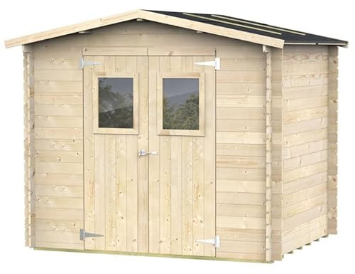 Abri en Bois 2,5x2 Jack avec Porte Double vitrée, 248x198 cm