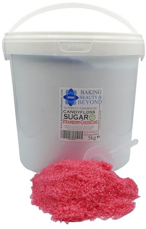 Baking Beauty and Beyond Premium Candy Floss Sugar 5kg - Strawbery-Cheesecake Flavour
