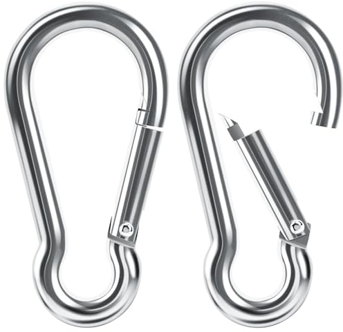Caianwin 2 Stück Karabinerhaken,M10*100mm Karabiner Tragfähigkeit bis zu 54kg karabinerhaken klein aus verzinktem Stahl für Rucksack,Hundeleine,Camping,Reisen,Wandern