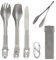 LAHAQIQI 5-in-1 Campingbesteck Abnehmbares, Tragbares Edelstahl-Essbesteck Multitool-Set, Zange, Göffel, Spork, Messer für Outdoor, Reise, Unterwegs, mit Bestecktasche und Karabiner