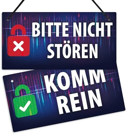 Putuo Decor Schild“Besprechung läuft”, Türschild“Bitte Nicht stören”, Schild “Bitte eintreten”, für Homeoffice, Kabinentür, Geschäftsbüro, Online-Meeting, 25,4 x 12,7 cm, Doppelseitig