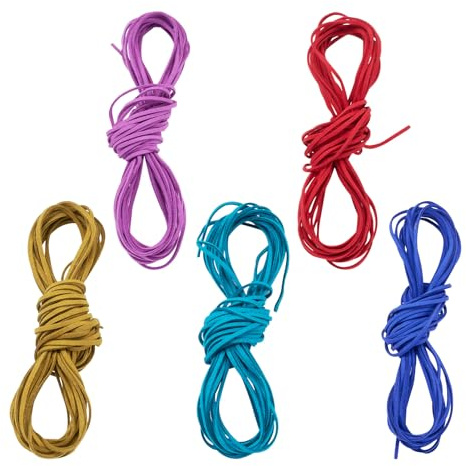 Cheriswelry Cordoncino piatto in finta pelle scamosciata, 50 m, 2,5 mm, per gioielli fai da te, bracciali, collane