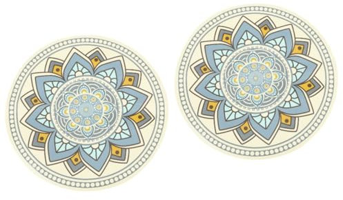 Amosfun 2St runde Tischaufkleber schutzfolie für tische tischschutzfolie - Marmoroptik Tischdeko Tischplatte Schutzfolie Tischdekoration Dekorative Tischaufkleber Mandala-Aufkleber PVC