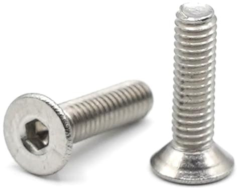 20x Vis FHC M2.5 x 10mm inox - Vis fraisée 6 pans creux en Acier Inoxydable A2 - ISO 10642 Vis à métaux tête fraisée filetage complet Vis métrique pour écrou, clé allen M2.5x10