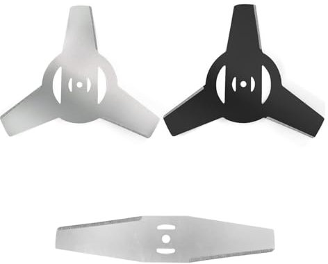 Wjelet 3 Pack Strimmer Blade Heads Replacements 3Teeth Blade 1 Metal Brush Cutter Blade Weed Eater Blade for Electric Lawn Mower Grass Trimmers